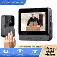 Wireless Video Doorbell - 2.4G WiFi Camera with Motion Detection & Intercom