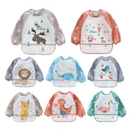 Waterproof Baby Smock - Long Sleeve Feeding Bib with Pocket for Toddlers