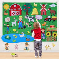 Farm Animals Felt Story Board - Preschool Education Play Mat for Kids