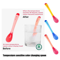 Temperature-Sensitive Silicone Fork & Spoon Set - Color-Changing for Safety