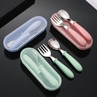 304 Stainless Steel Portable Tableware Set Spoon & Fork for Baby Feeding